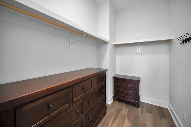 spacious closet featuring light wood-type flooring