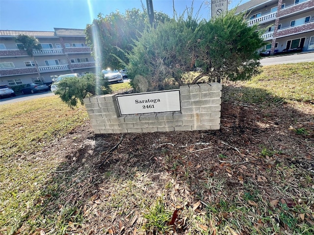 view of community sign