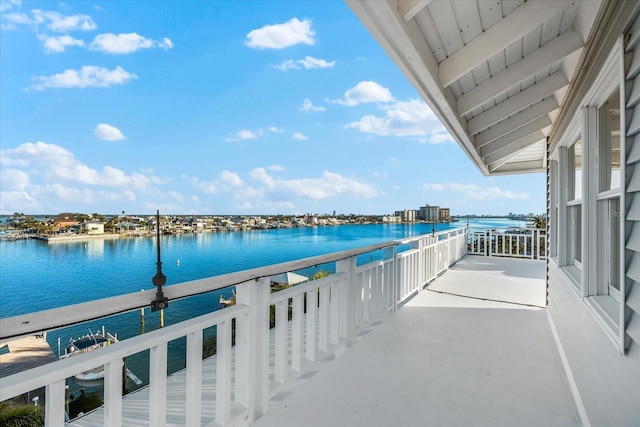 balcony with a water view