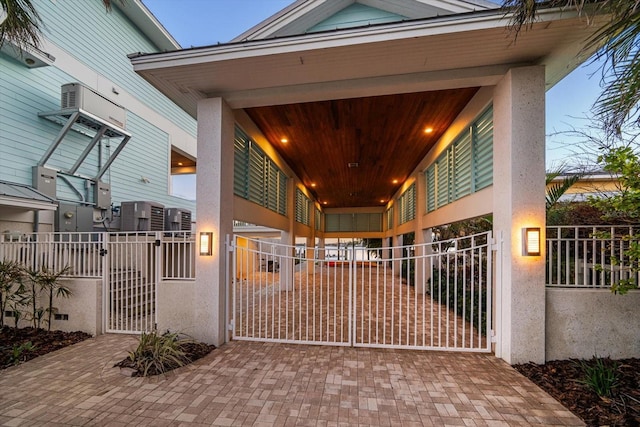 view of gate at dusk