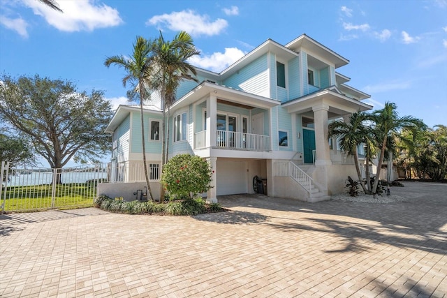 view of front of property featuring a garage