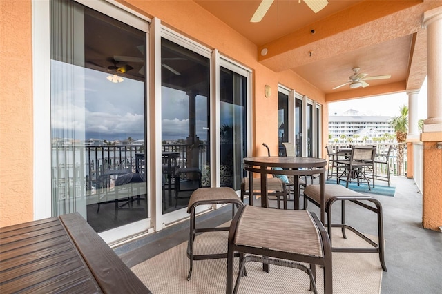 530 S Gulfview Blvd Unit 205, Clearwater, FL 33767 - balcony featuring ceiling fan