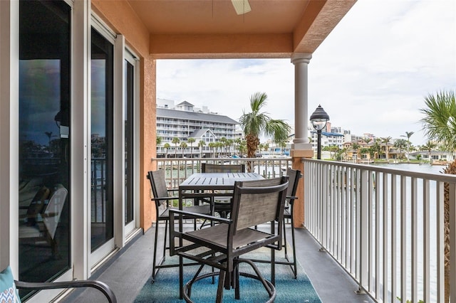 530 S Gulfview Blvd Unit 205, Clearwater, FL 33767 - balcony featuring a ceiling fan