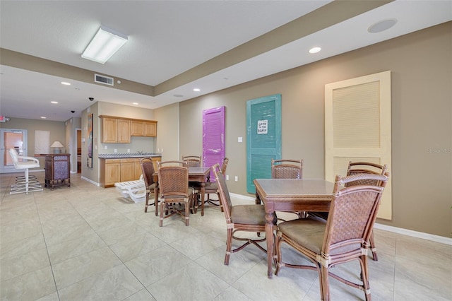 530 S Gulfview Blvd Unit 205, Clearwater, FL 33767 - dining room featuring recessed lighting and light tile patterned floors