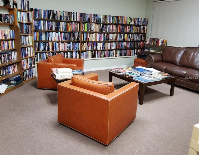 sitting room featuring carpet floors