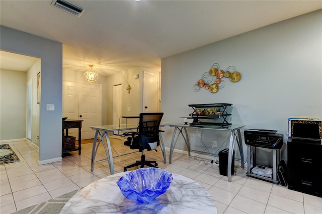 interior space featuring tile patterned flooring