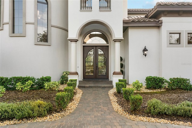 entrance to property with french doors