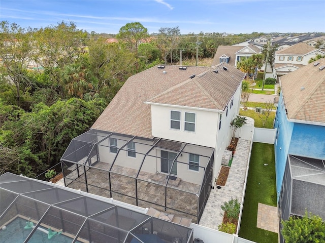 drone / aerial view with a residential view