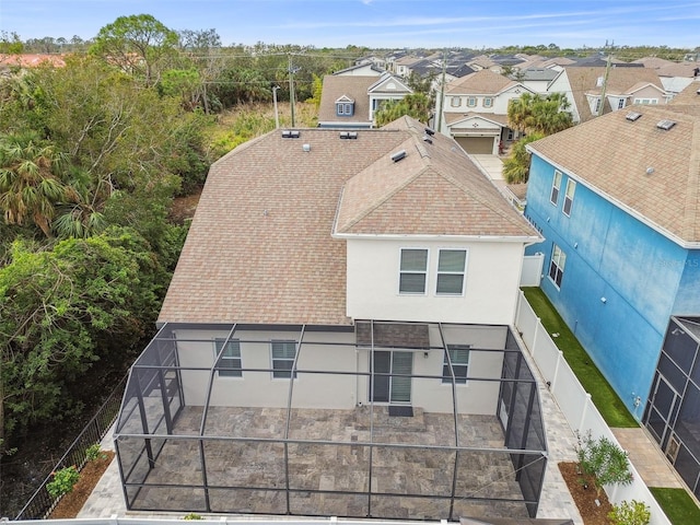 aerial view with a residential view