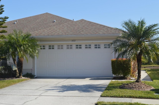 exterior space featuring a garage