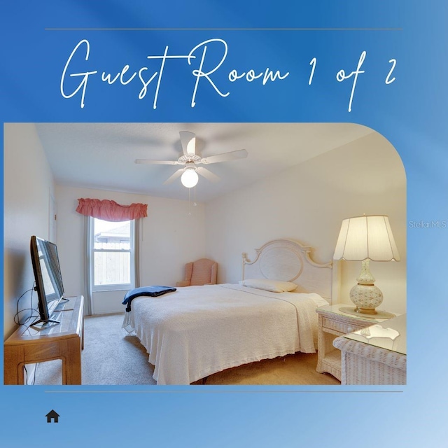 4553 31st Ct E, Bradenton, FL 34203 - carpeted bedroom with a ceiling fan