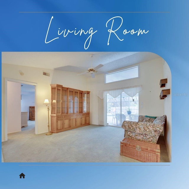 4553 31st Ct E, Bradenton, FL 34203 - unfurnished room featuring carpet flooring, ceiling fan, arched walkways, and a towering ceiling
