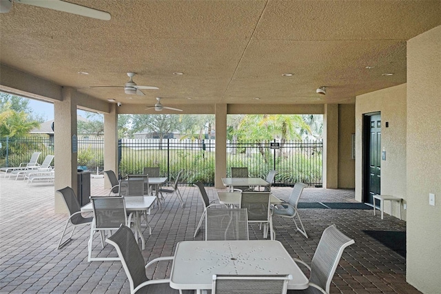 view of patio with ceiling fan