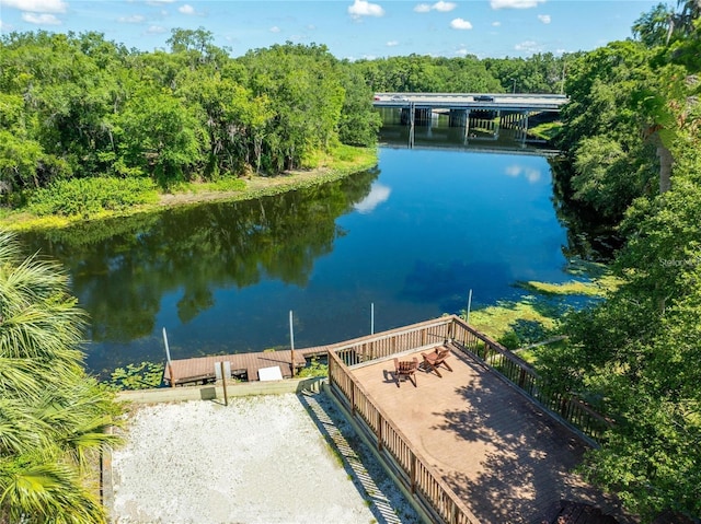 water view with a boat dock