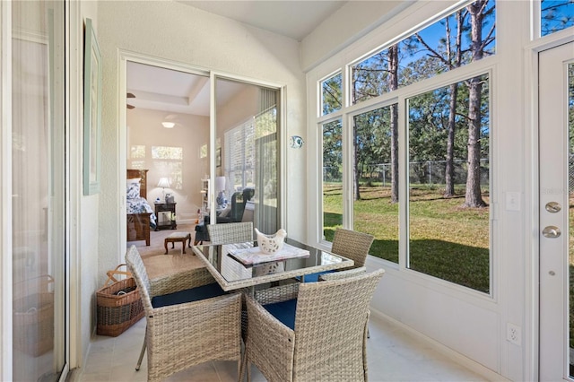 view of sunroom