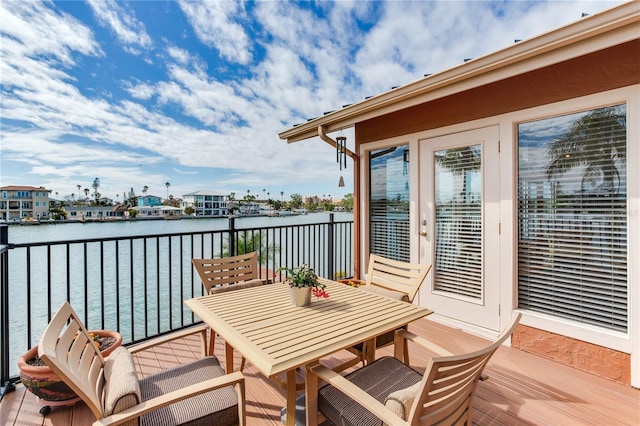 balcony with a water view