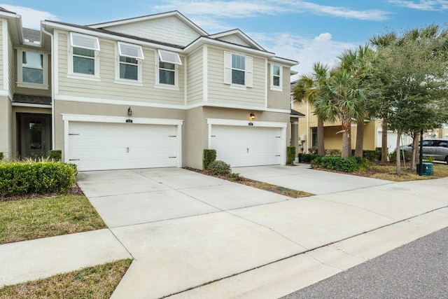 view of property with a garage