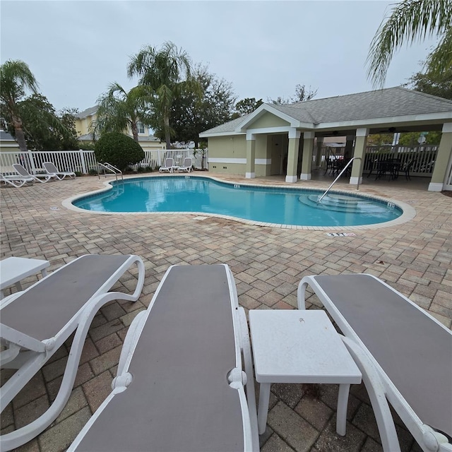 view of pool with a patio