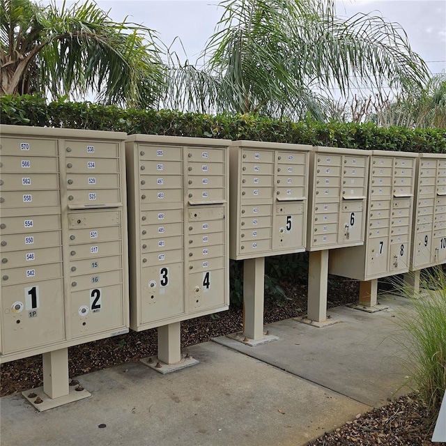 surrounding community with mail boxes