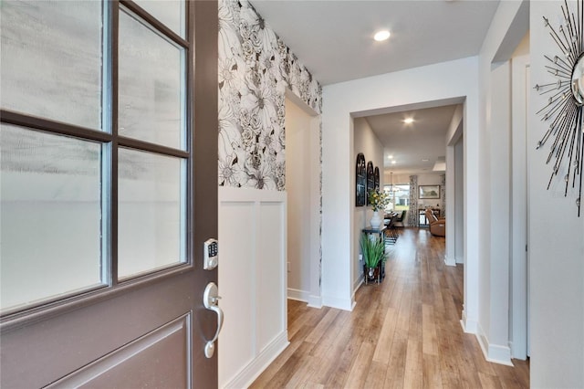 entrance foyer featuring light hardwood / wood-style flooring