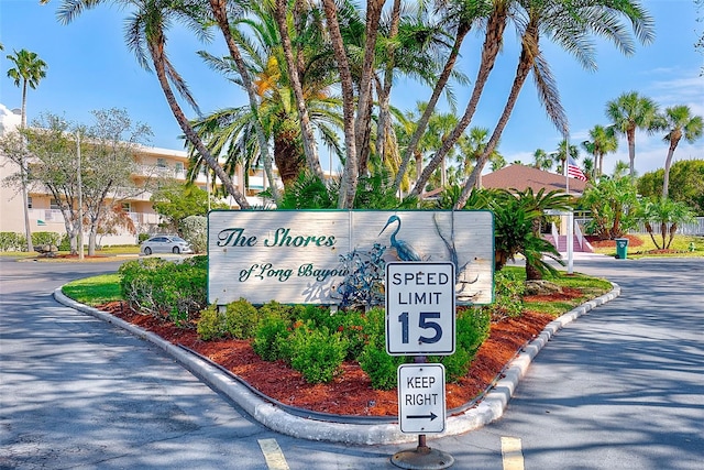 view of community sign