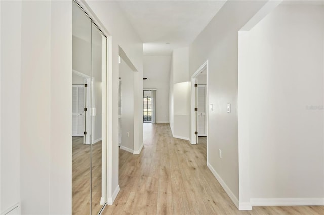 hall featuring light hardwood / wood-style floors