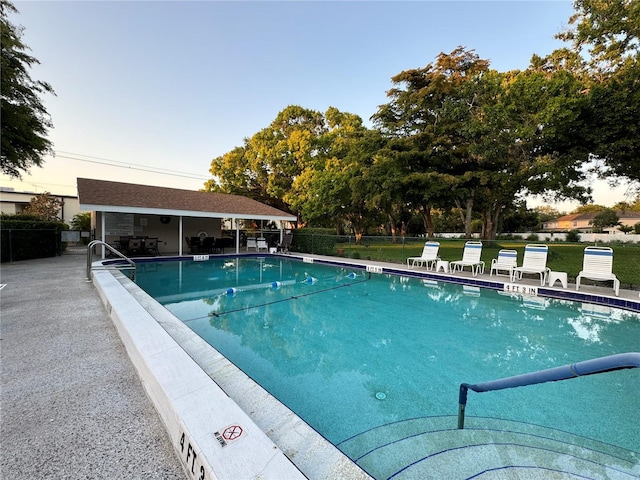 view of pool featuring a patio area