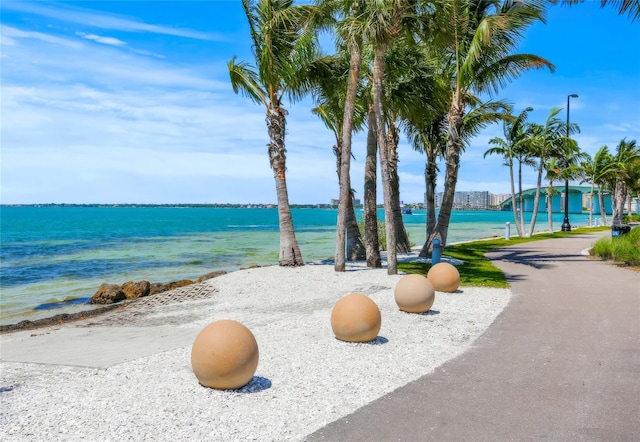 property view of water with a view of the beach