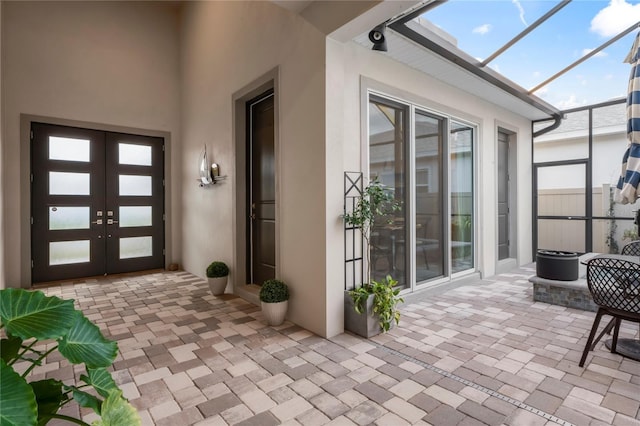 exterior space featuring french doors