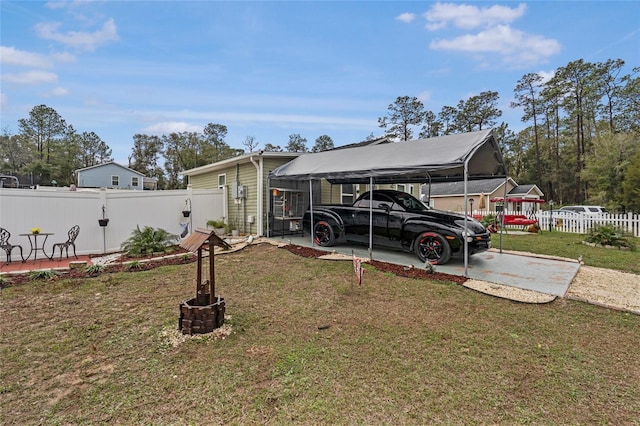 exterior space with a carport