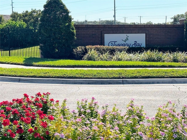 view of community sign