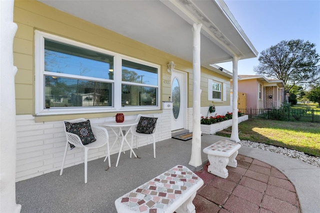 view of patio / terrace featuring covered porch