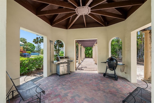 view of patio featuring grilling area