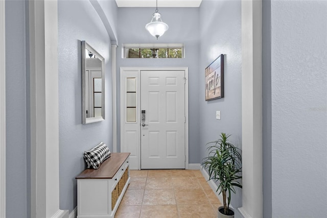 view of tiled entrance foyer