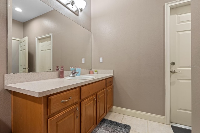 bathroom featuring vanity and tile patterned floors