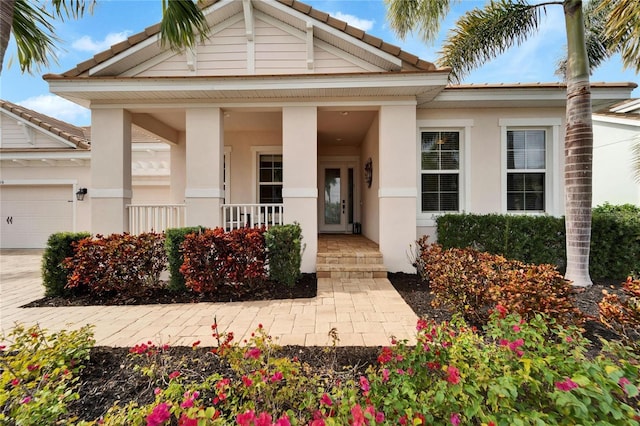 view of front of home with a garage