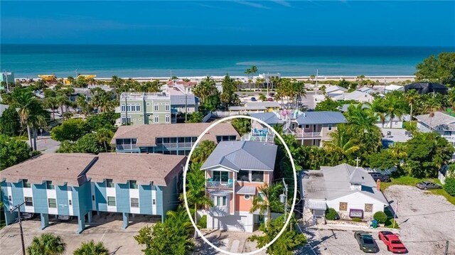 206 Church Ave, Bradenton Beach, FL 34217 - birds eye view of property featuring a residential view and a water view