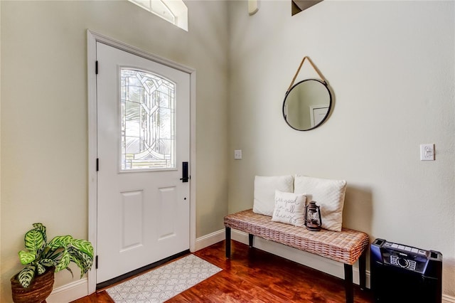 entrance foyer with dark wood-type flooring