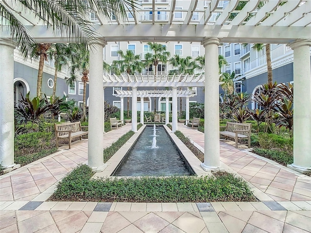 view of community with a pergola