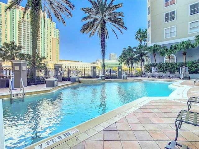 view of pool with a patio