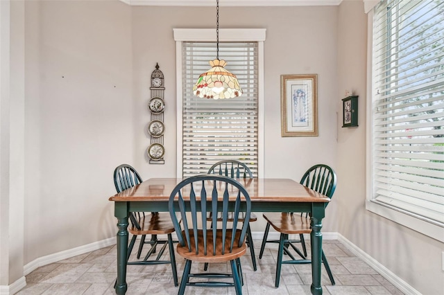 dining area featuring a healthy amount of sunlight