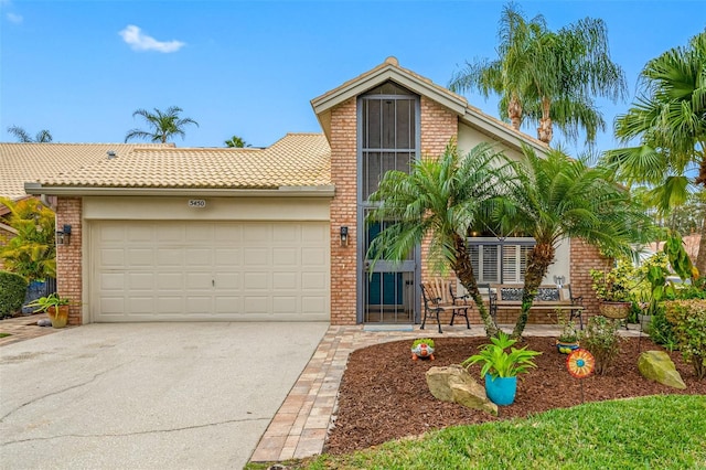 view of front of home with a garage