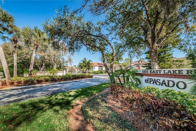 view of community sign