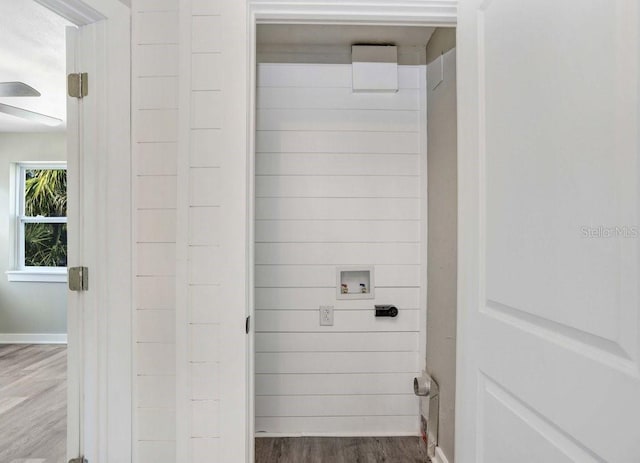 bathroom featuring hardwood / wood-style flooring