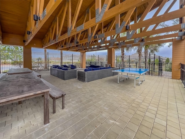 view of patio / terrace with an outdoor living space