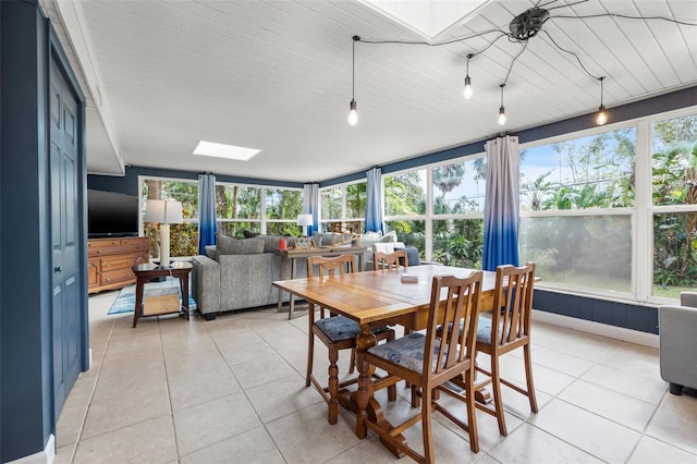 sunroom / solarium with a skylight