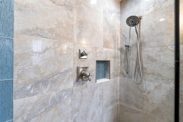 interior details with tiled shower