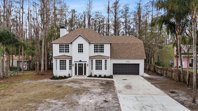 view of front facade with a garage