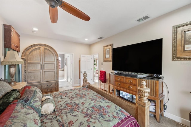 bedroom with ceiling fan