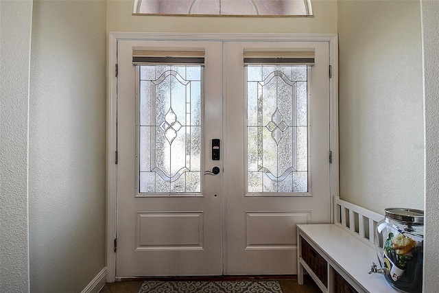 doorway to outside featuring french doors